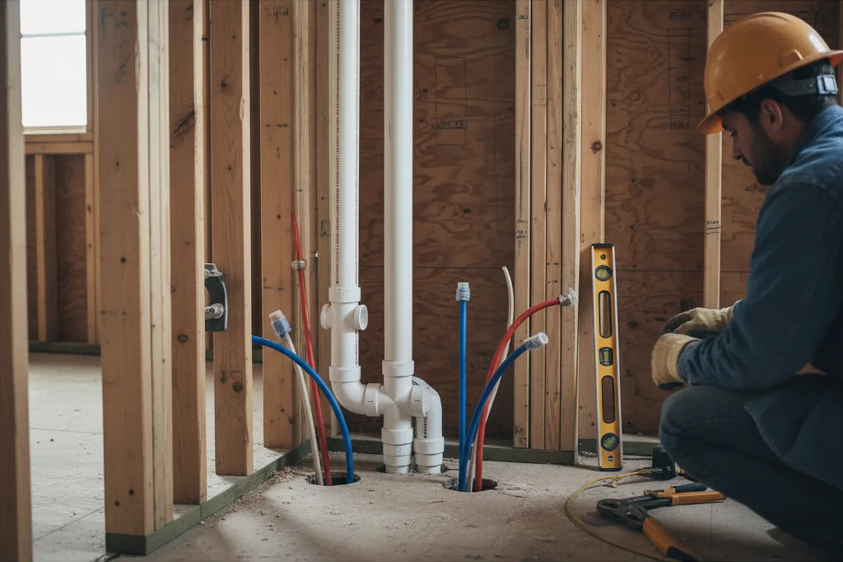 Drain and supply rough-in during Garbage Disposal Repair in Saint Albans